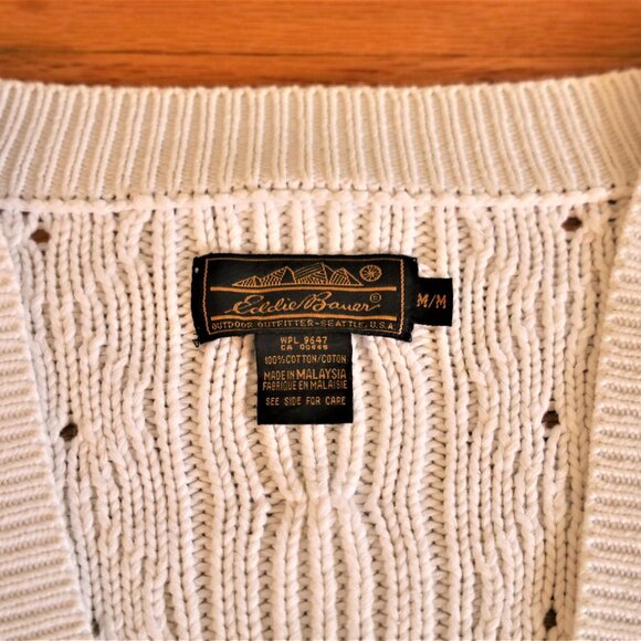 Vintage Eddie Bauer Women's Cable Knit Cardigan - Picture 2 of 5